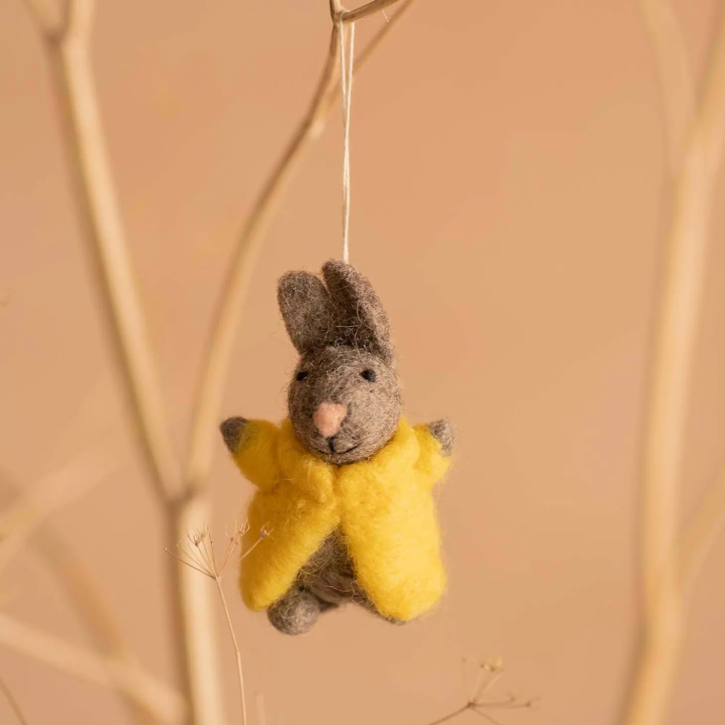 Bunny in a Yellow Coat Hanging Decoration