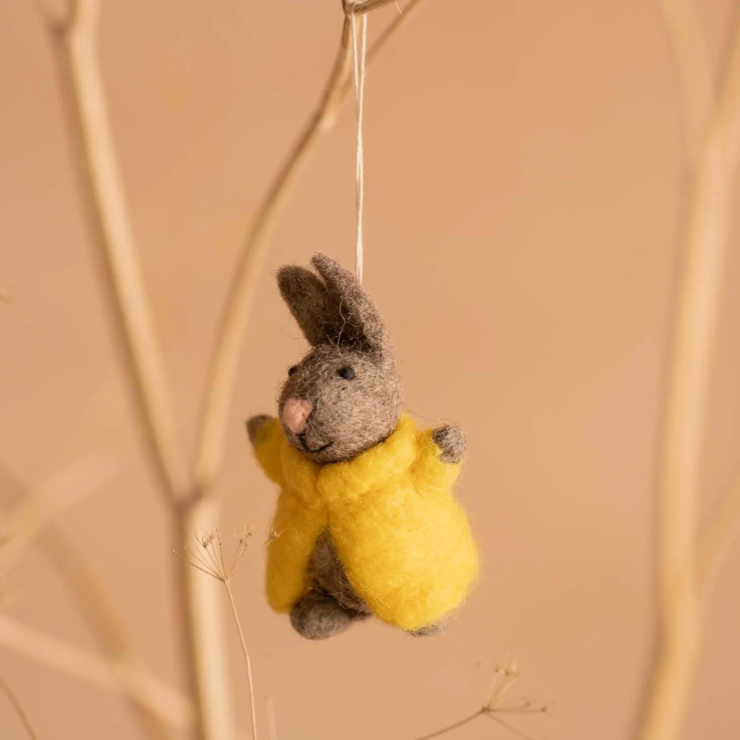 Bunny in a Yellow Coat Hanging Decoration