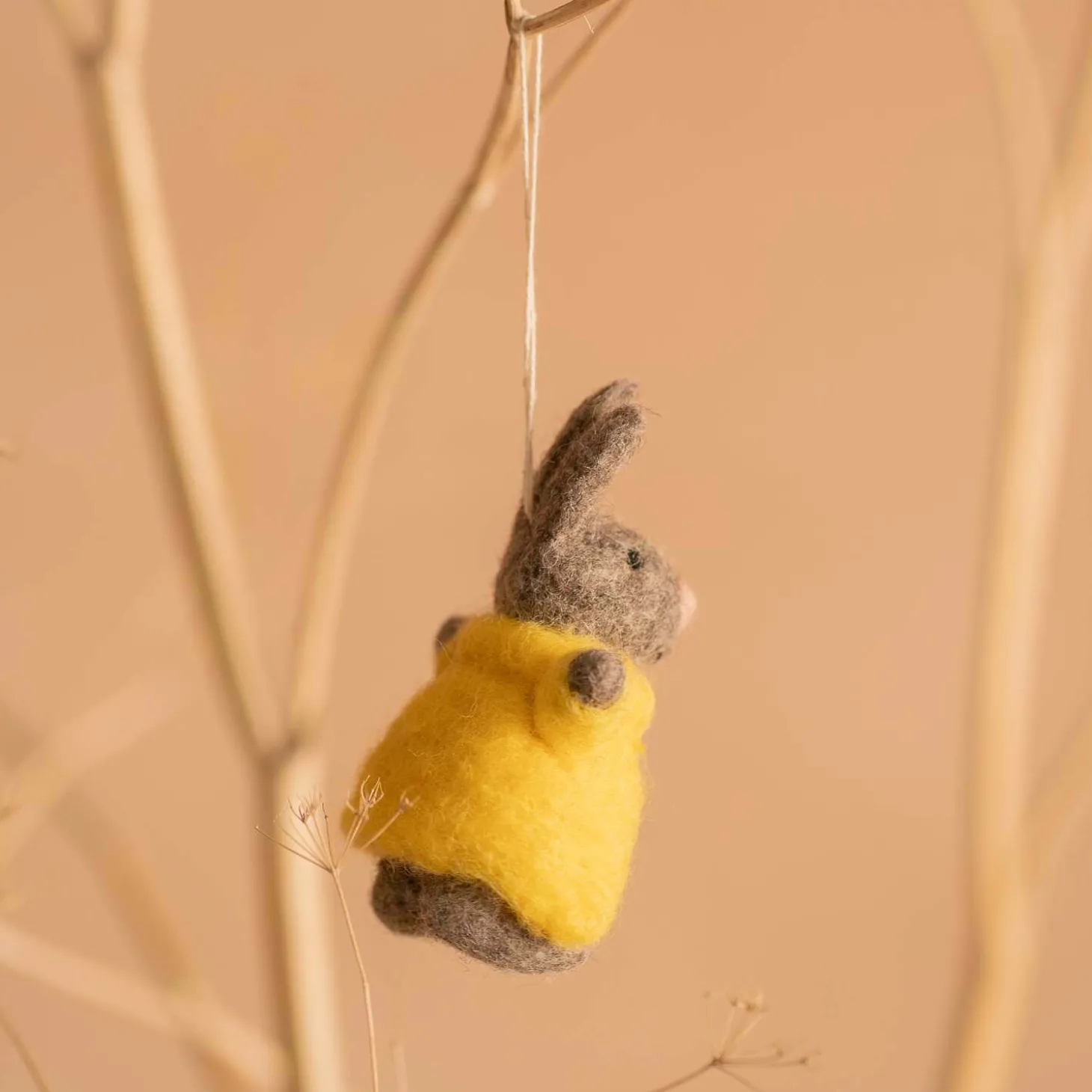 Bunny in a Yellow Coat Hanging Decoration