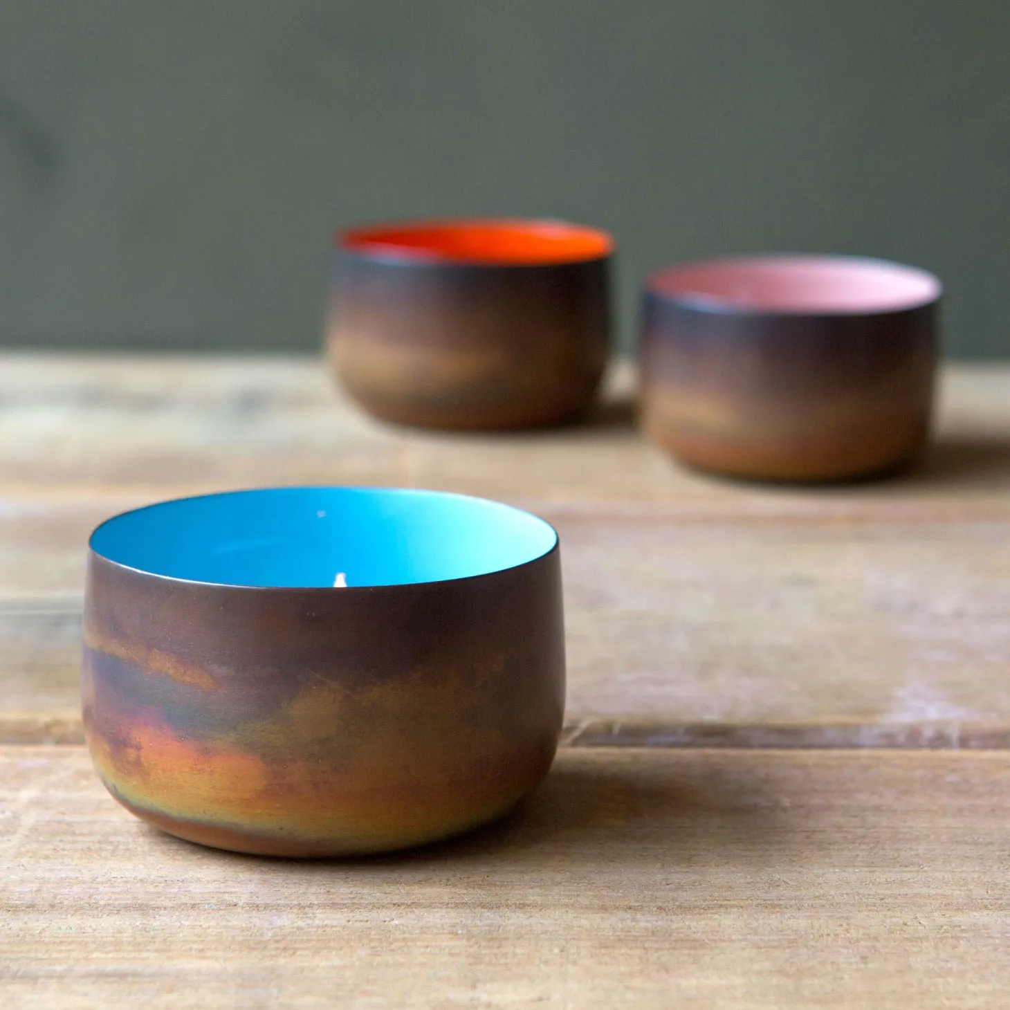 Burnt Copper Tea Light Holders