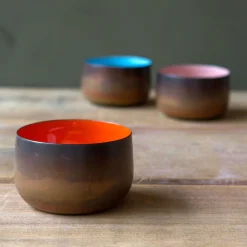 Burnt Copper Tea Light Holders