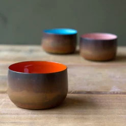Burnt Copper Tea Light Holders