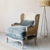 Caden Cane Grey Velvet Armchair