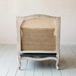 Caden Cane Grey Velvet Armchair