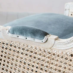 Caden Cane Grey Velvet Armchair
