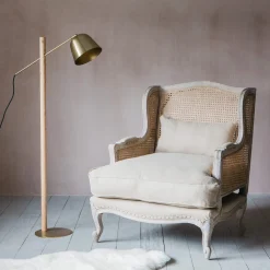 Caden Natural Linen Cane Armchair