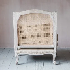 Caden Natural Linen Cane Armchair