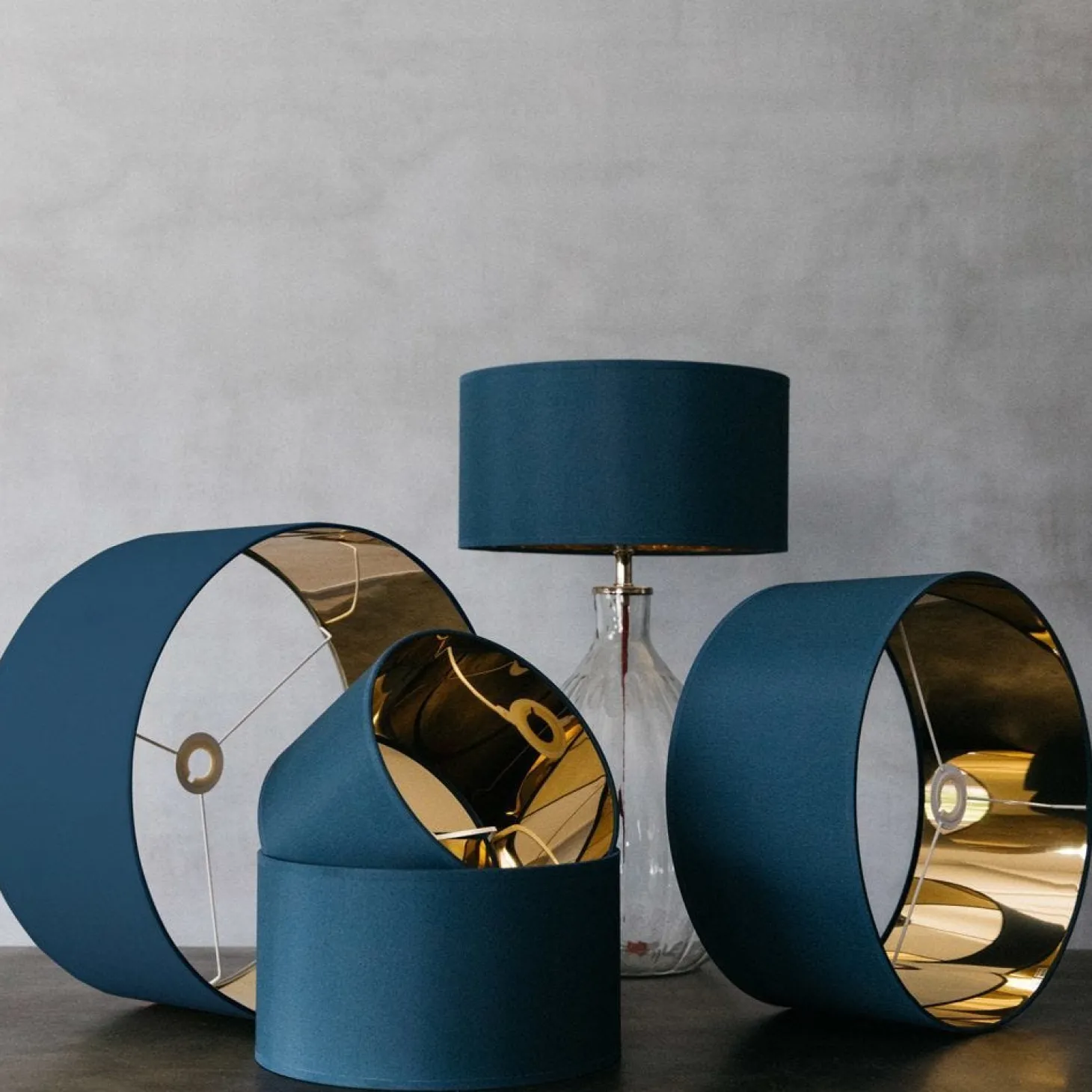 Cadet Blue Cotton Lamp Shades