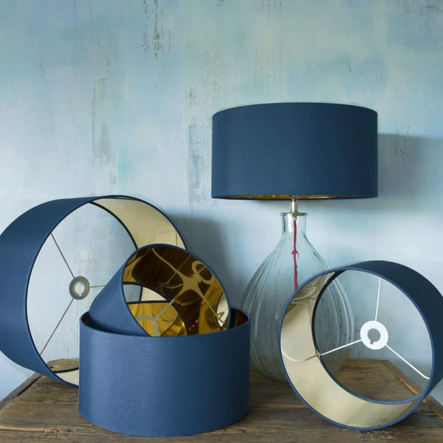 Cadet Blue Cotton Lamp Shades