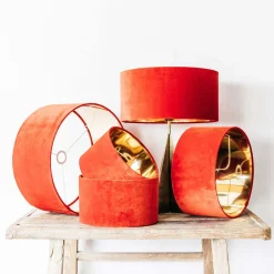 Carnelian Velvet Lamp Shades