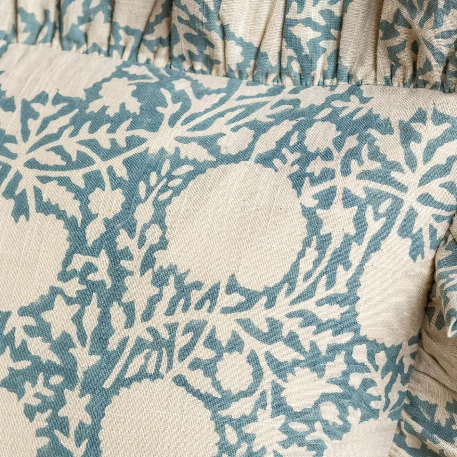 Cassia Small Rectangular Block Printed Cushion