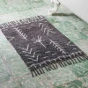 Charcoal and White Chevron Bath Mat