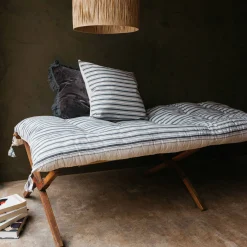 Charcoal Stripe Bed Roll