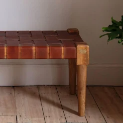 Chester Woven Leather Bench