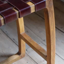 Chester Woven Leather Kitchen Stool