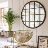 Circular Window Pane Mirror