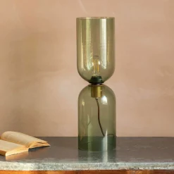 Clarence Glass Table Lamp Green - Large