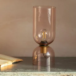 Clarence Glass Table Lamp Rose - Small