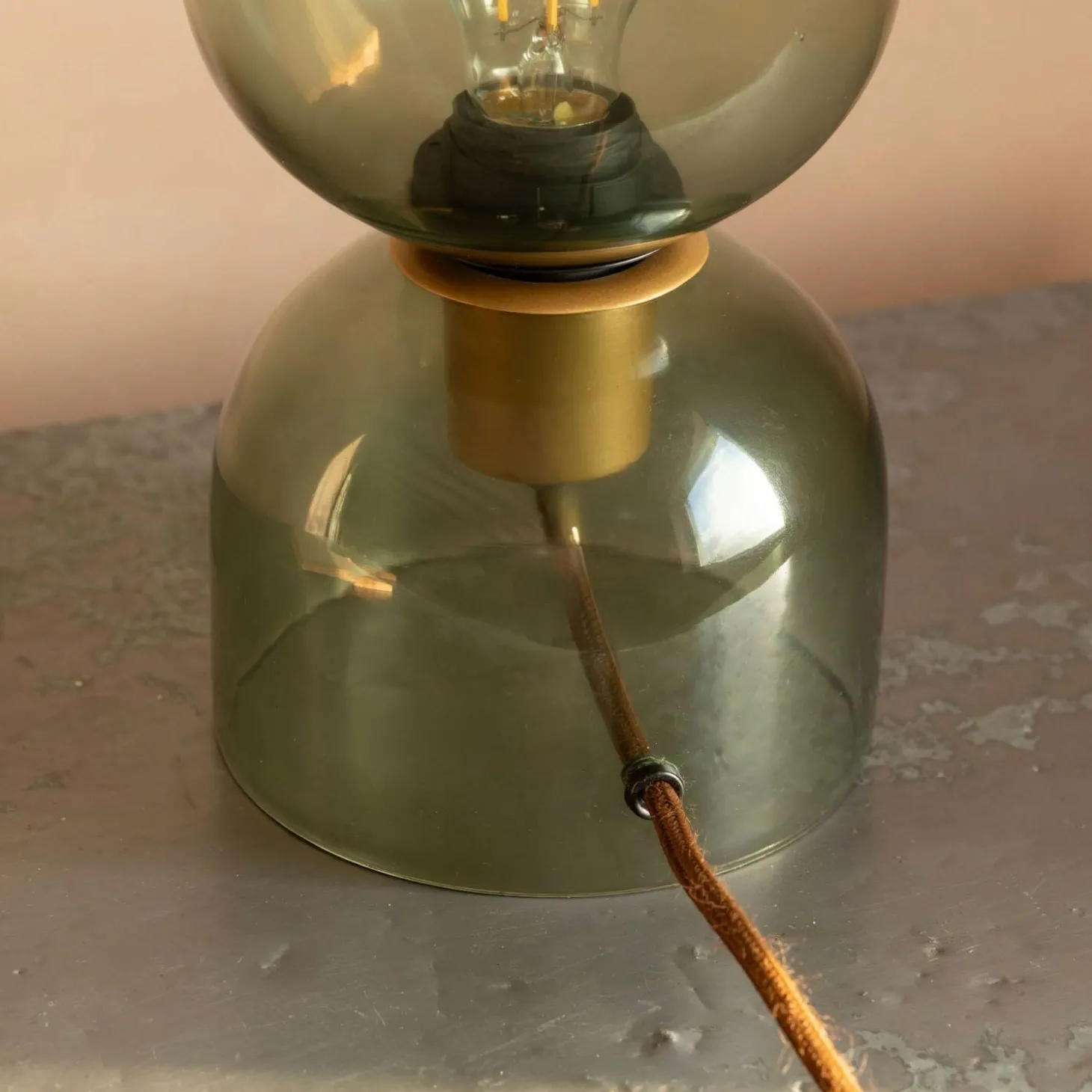 Clarence Glass Table Lamp Green - Small