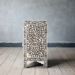 Classic Grey Mother of Pearl Bedside Table