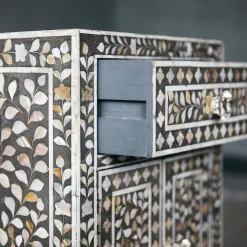 Classic Grey Mother of Pearl Bedside Table