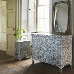 Classic Grey Mother of Pearl Chest of Drawers