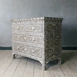 Classic Grey Mother of Pearl Chest of Drawers