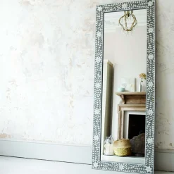 Classic Grey Mother of Pearl Floor Mirror