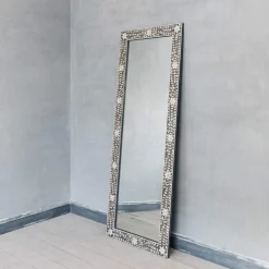 Classic Grey Mother of Pearl Floor Mirror