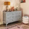 Classic Grey Mother of Pearl Small Double Chest of Drawers