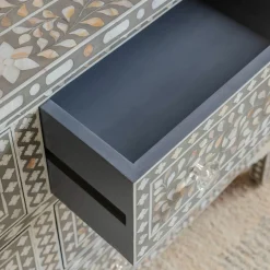 Classic Grey Mother of Pearl Small Double Chest of Drawers