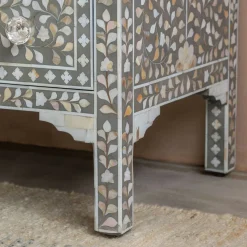 Classic Grey Mother of Pearl Small Double Chest of Drawers