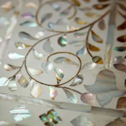 Classic White Mother of Pearl Bedside Table