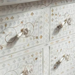 Classic White Mother of Pearl Small Double Chest of Drawers