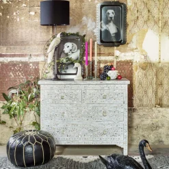 Classic White Mother of Pearl Chest of Drawers