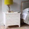 Classic White Mother of Pearl Large Bedside Table