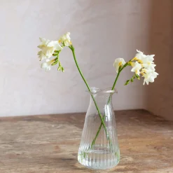 Clear Fluted Glass Vase