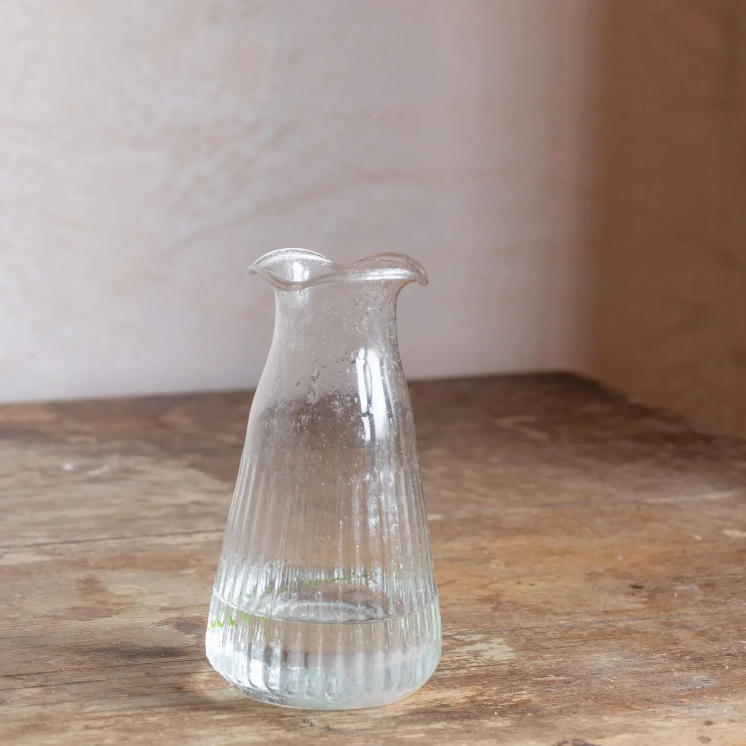 Clear Fluted Glass Vase