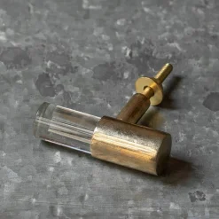 Clear Glass and Brass Knob