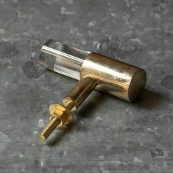 Clear Glass and Brass Knob