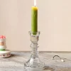 Clear Glass Candle Holder