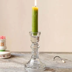 Clear Glass Candle Holder