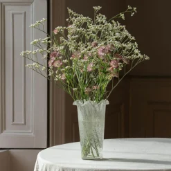 Clear Glass Ruffle Vase