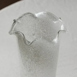 Clear Glass Ruffle Vase