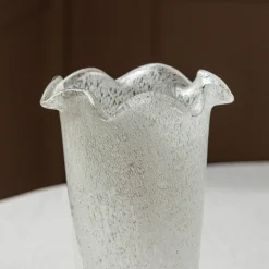 Clear Glass Ruffle Vase