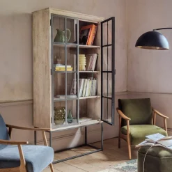 Clemens Wooden and Glass Cabinet