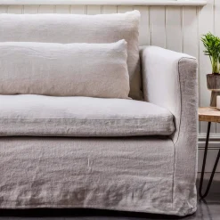 Clementine Natural Belgian Linen Three Seater Sofa