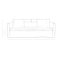 Clementine Natural Belgian Linen Three Seater Sofa