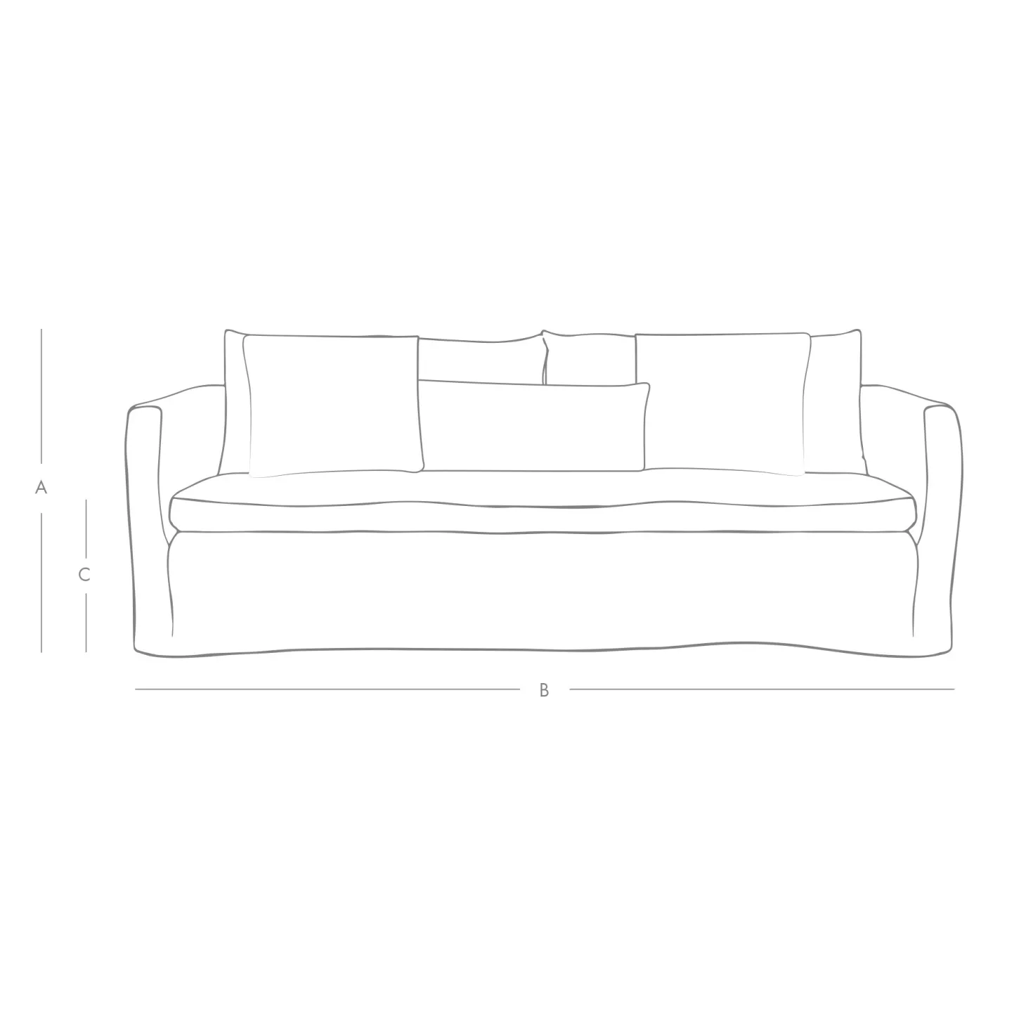 Clementine Natural Belgian Linen Three Seater Sofa