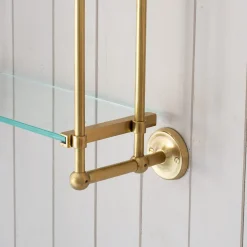 Colette Antique Gold Three Tier Wall Shelves